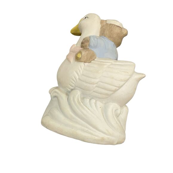 Vintage Night Light Teddy Bear Sailor Riding on Swan in Water Arimark Taiwan - Picture 2 of 10